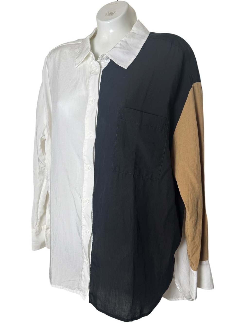 Ruti Colorblock Button Down Blouse